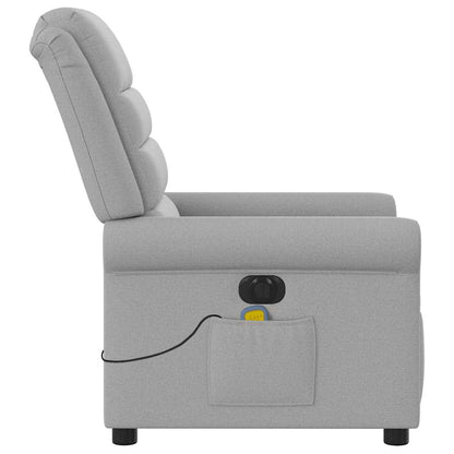 vidaXL Fauteuil de massage électrique Gris nuage en tissu