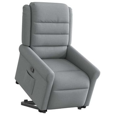 vidaXL Relaxsessel mit Aufstehhilfe Hellgrau Stoff