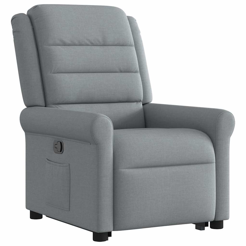 vidaXL Relaxsessel mit Aufstehhilfe Hellgrau Stoff
