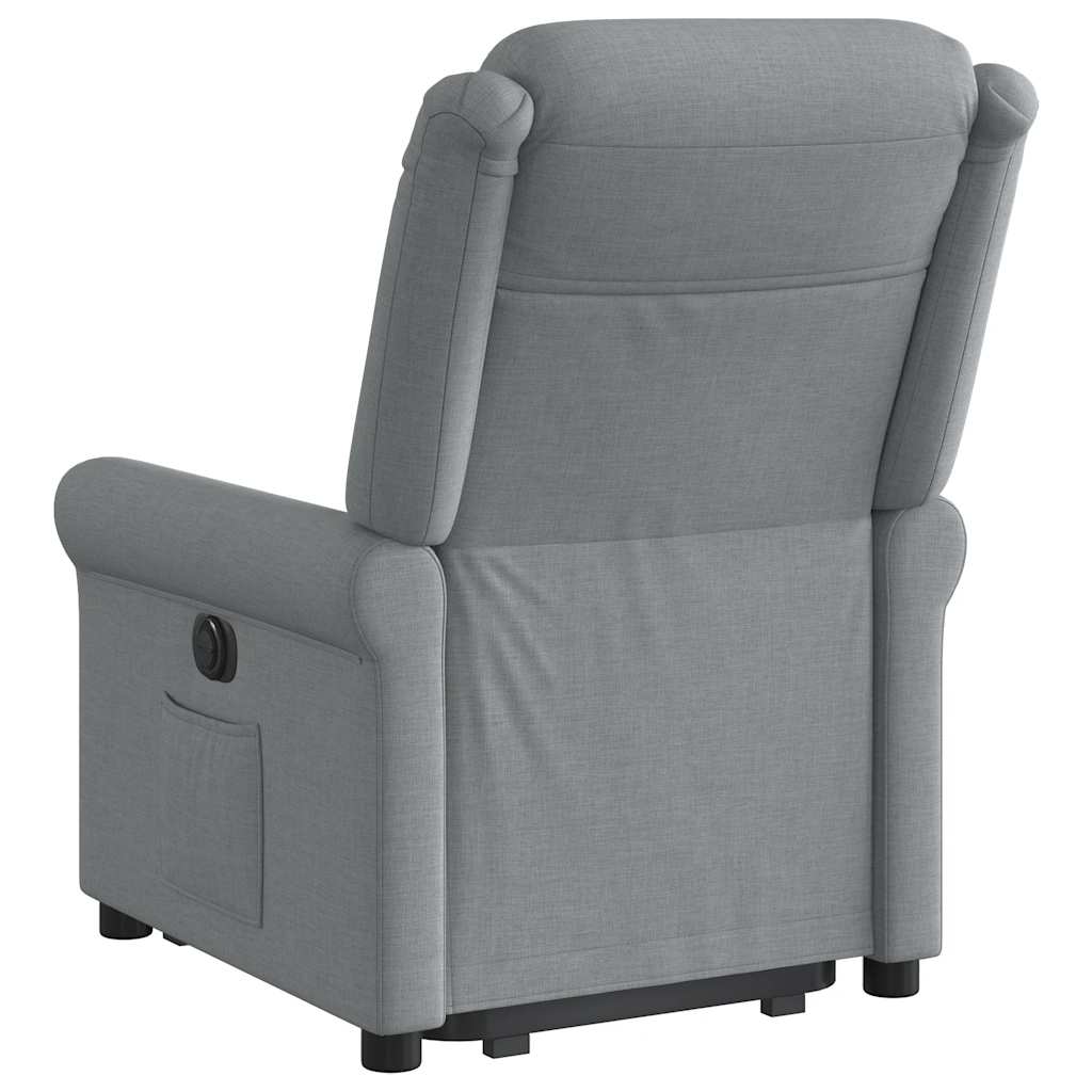 vidaXL Relaxsessel mit Aufstehhilfe Hellgrau Stoff