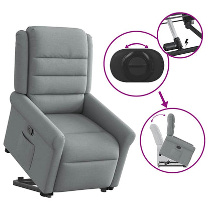 vidaXL Relaxsessel mit Aufstehhilfe Hellgrau Stoff