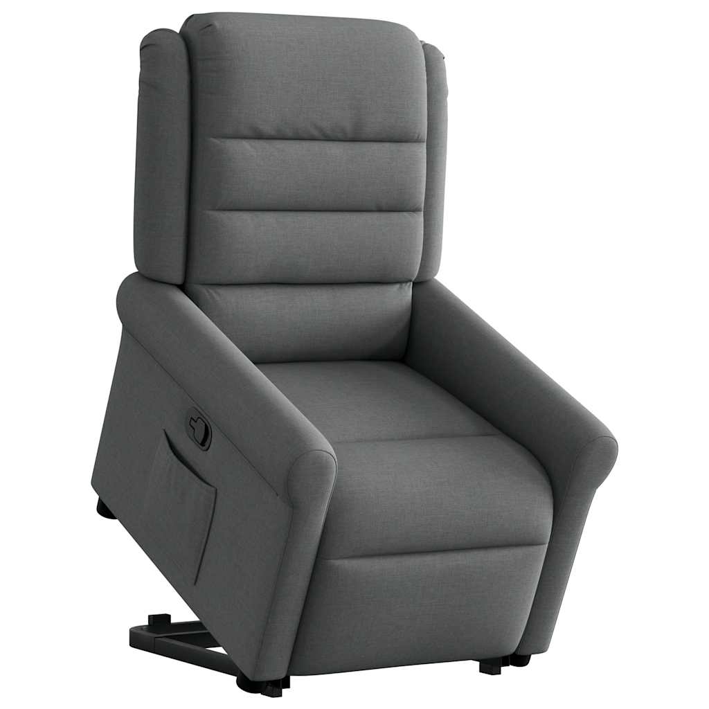 vidaXL Relaxsessel mit Aufstehhilfe Dunkelgrau Stoff