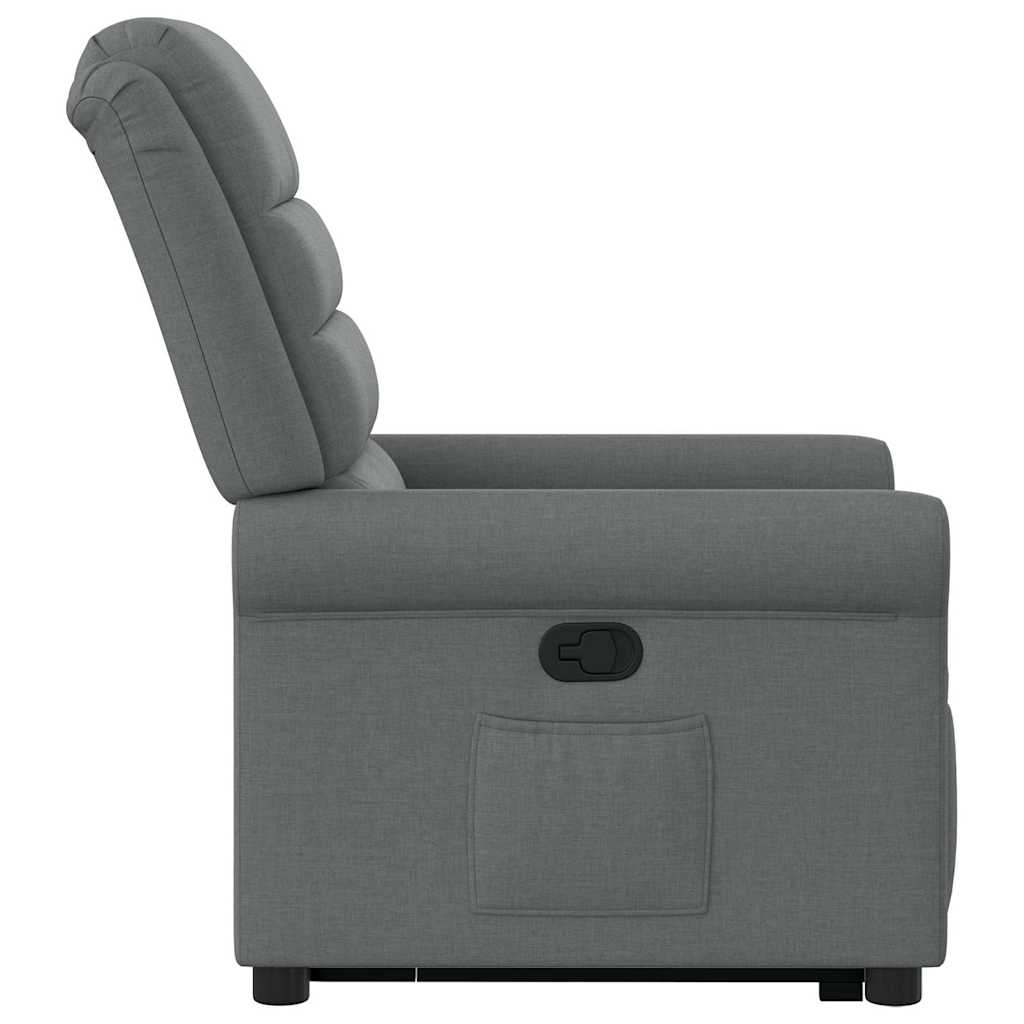 vidaXL Relaxsessel mit Aufstehhilfe Dunkelgrau Stoff