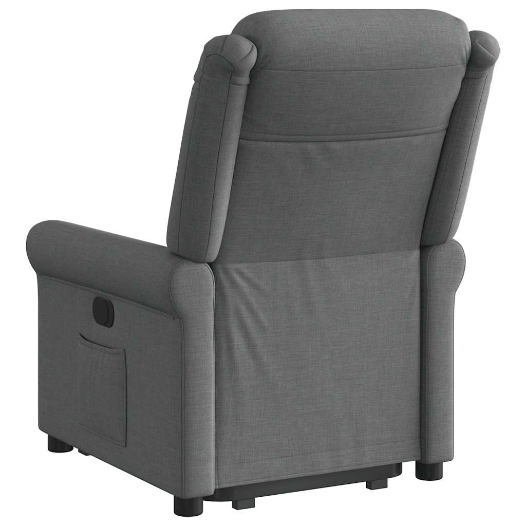 vidaXL Relaxsessel mit Aufstehhilfe Dunkelgrau Stoff