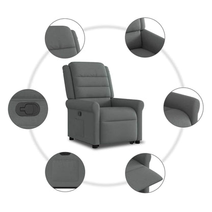 vidaXL Relaxsessel mit Aufstehhilfe Dunkelgrau Stoff