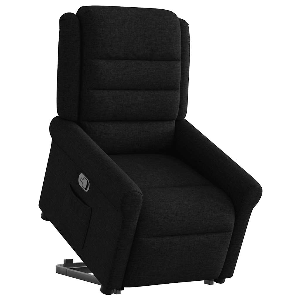 vidaXL Relaxsessel mit Aufstehhilfe Schwarz Stoff