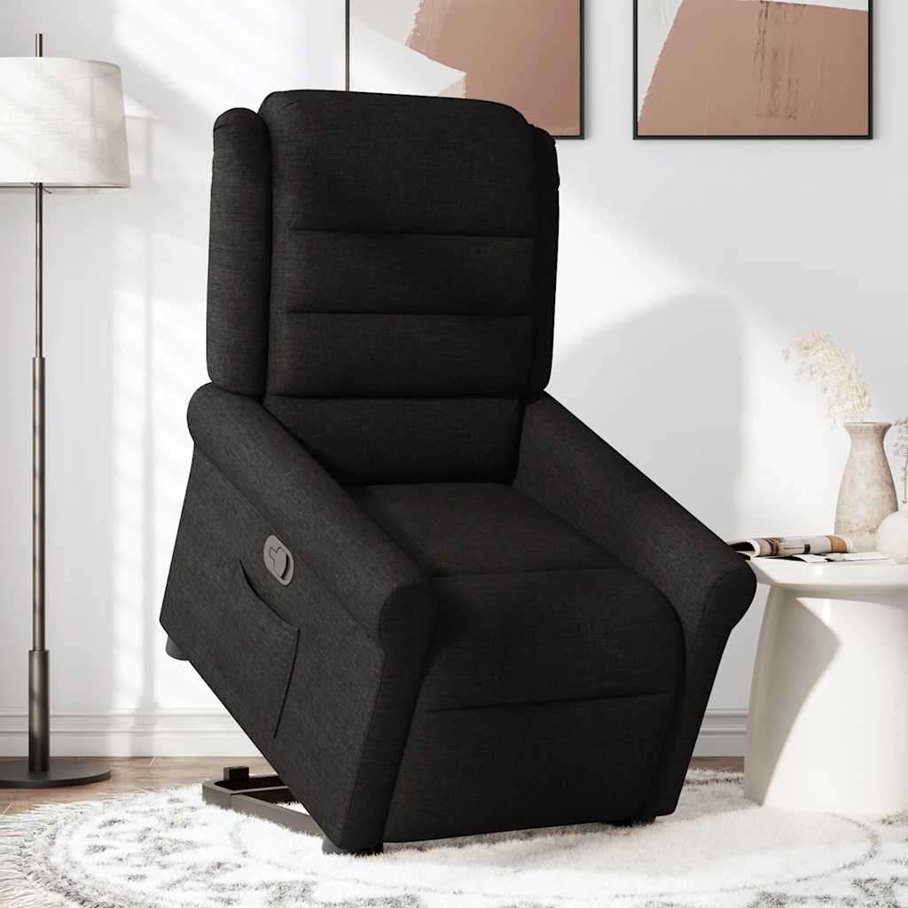 vidaXL Relaxsessel mit Aufstehhilfe Schwarz Stoff