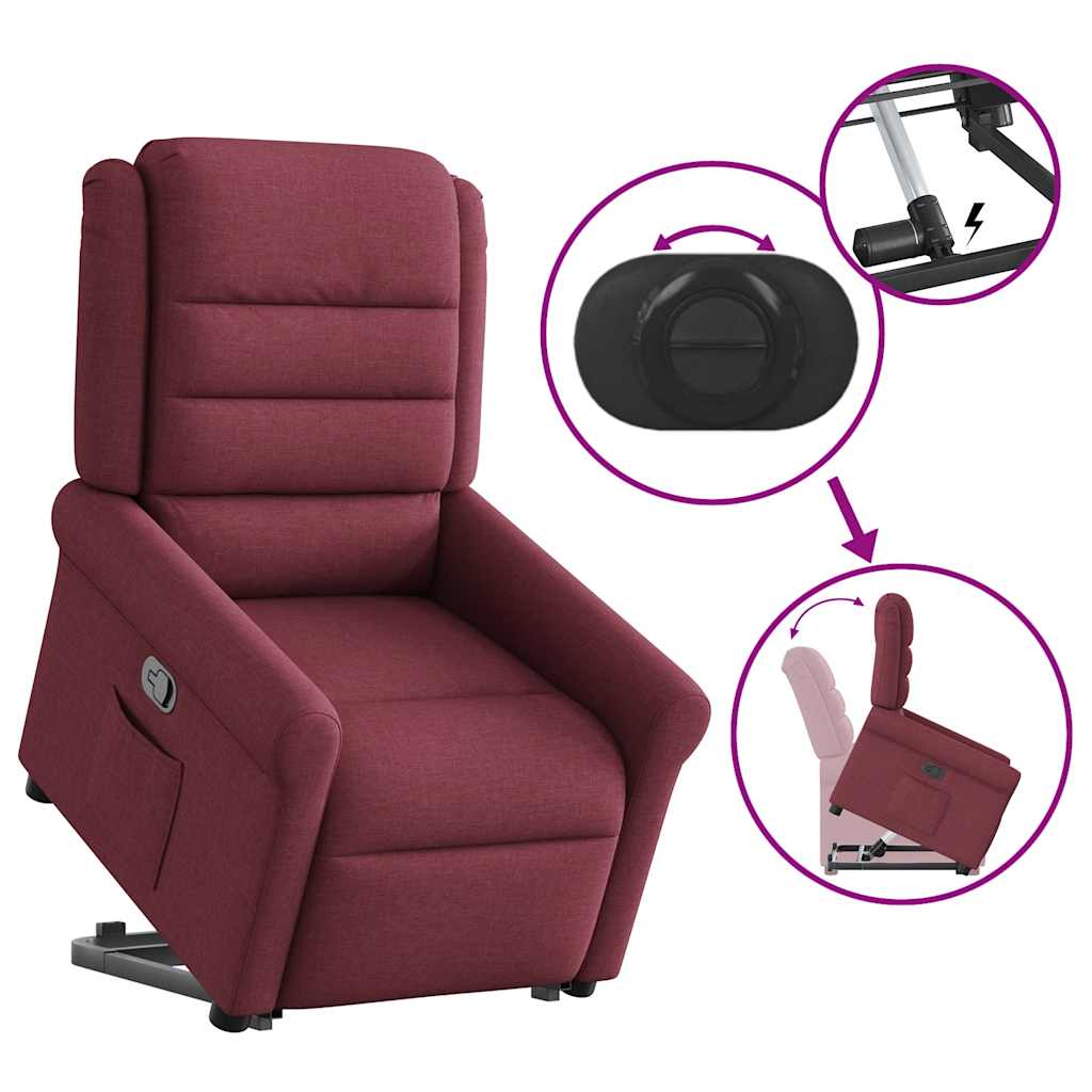 vidaXL Fauteuil releveur inclinable tissu bordeaux