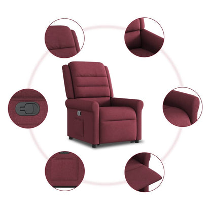 vidaXL Fauteuil releveur inclinable tissu bordeaux