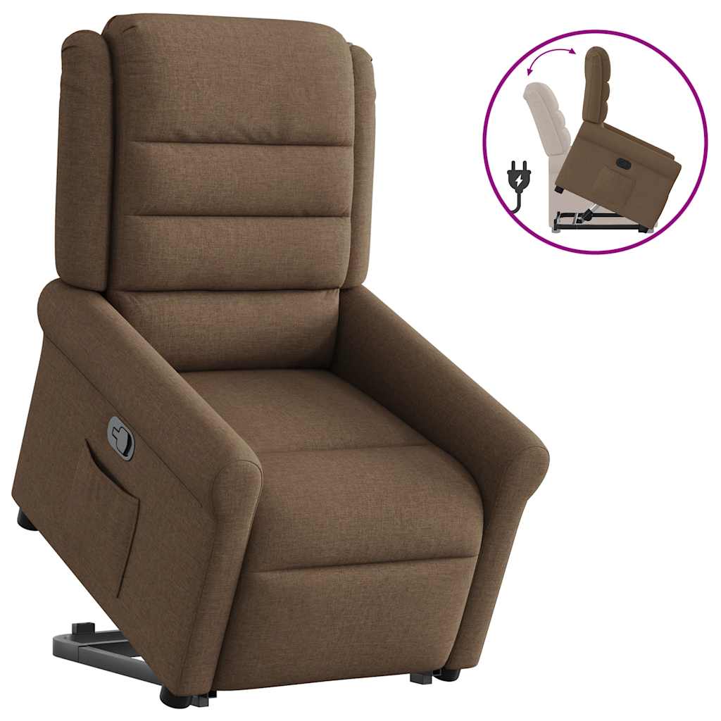 vidaXL Fauteuil inclinable releveur marron tissu