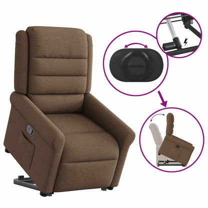 vidaXL Fauteuil inclinable releveur marron tissu