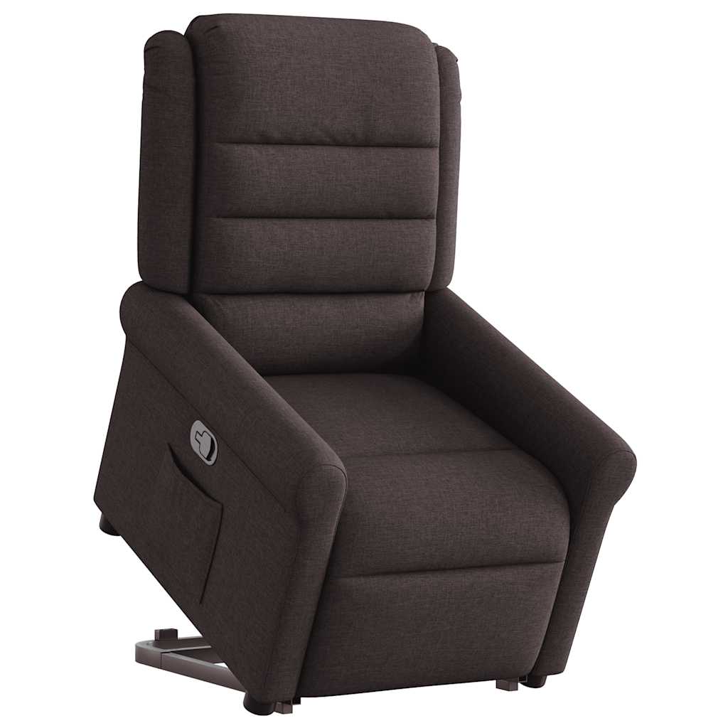 vidaXL Relaxsessel mit Aufstehhilfe Dunkelbraun Stoff