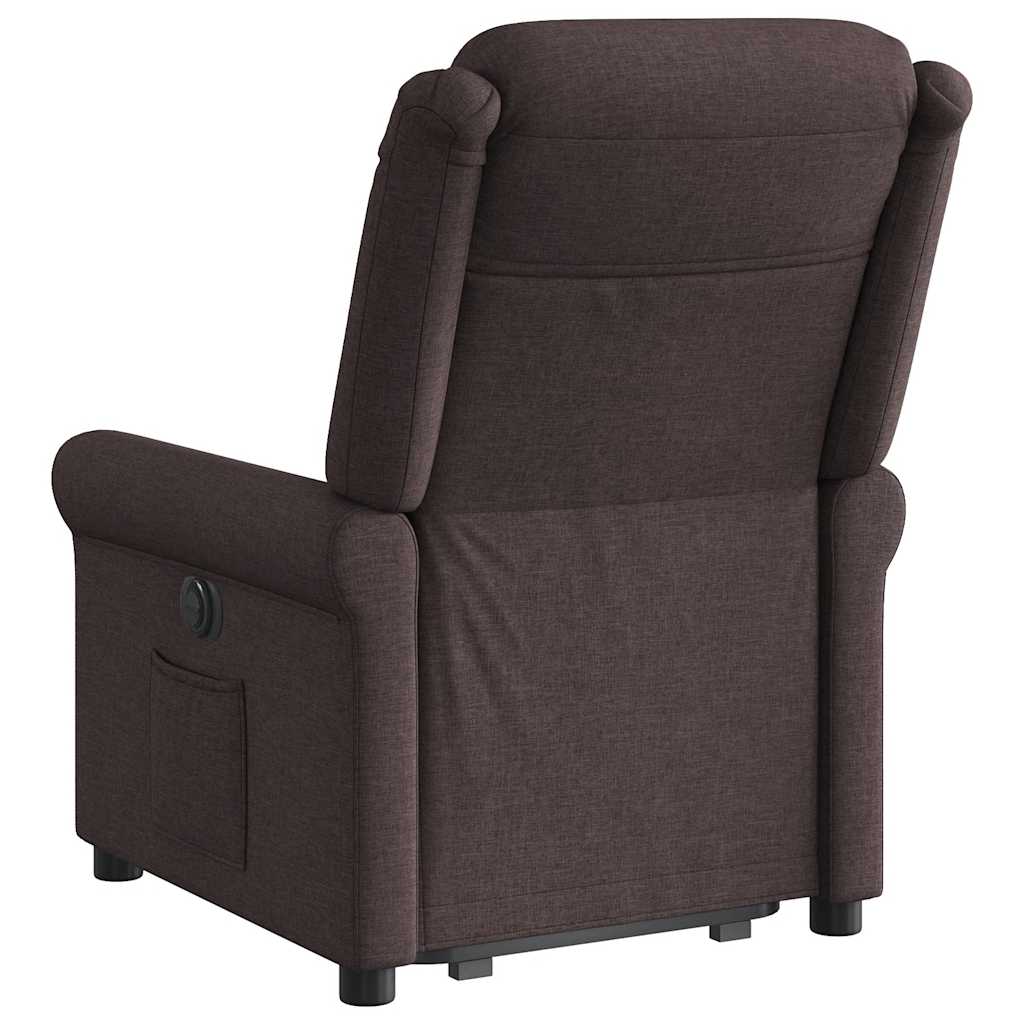 vidaXL Relaxsessel mit Aufstehhilfe Dunkelbraun Stoff