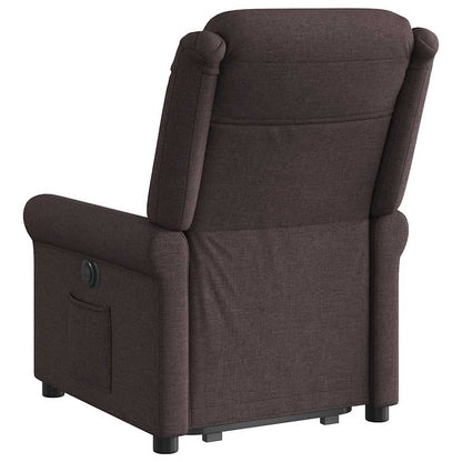 vidaXL Relaxsessel mit Aufstehhilfe Dunkelbraun Stoff