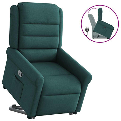 vidaXL Fauteuil relax releveur vert foncé tissu
