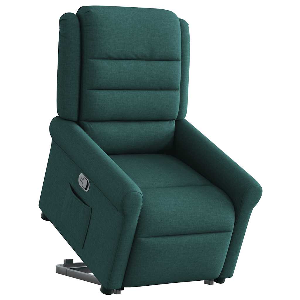 vidaXL Fauteuil relax releveur vert foncé tissu