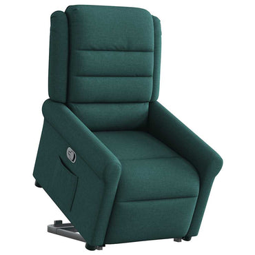 vidaXL Fauteuil relax releveur vert foncé tissu