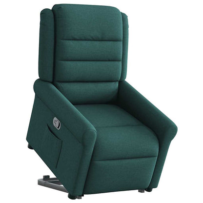 vidaXL Fauteuil relax releveur vert foncé tissu