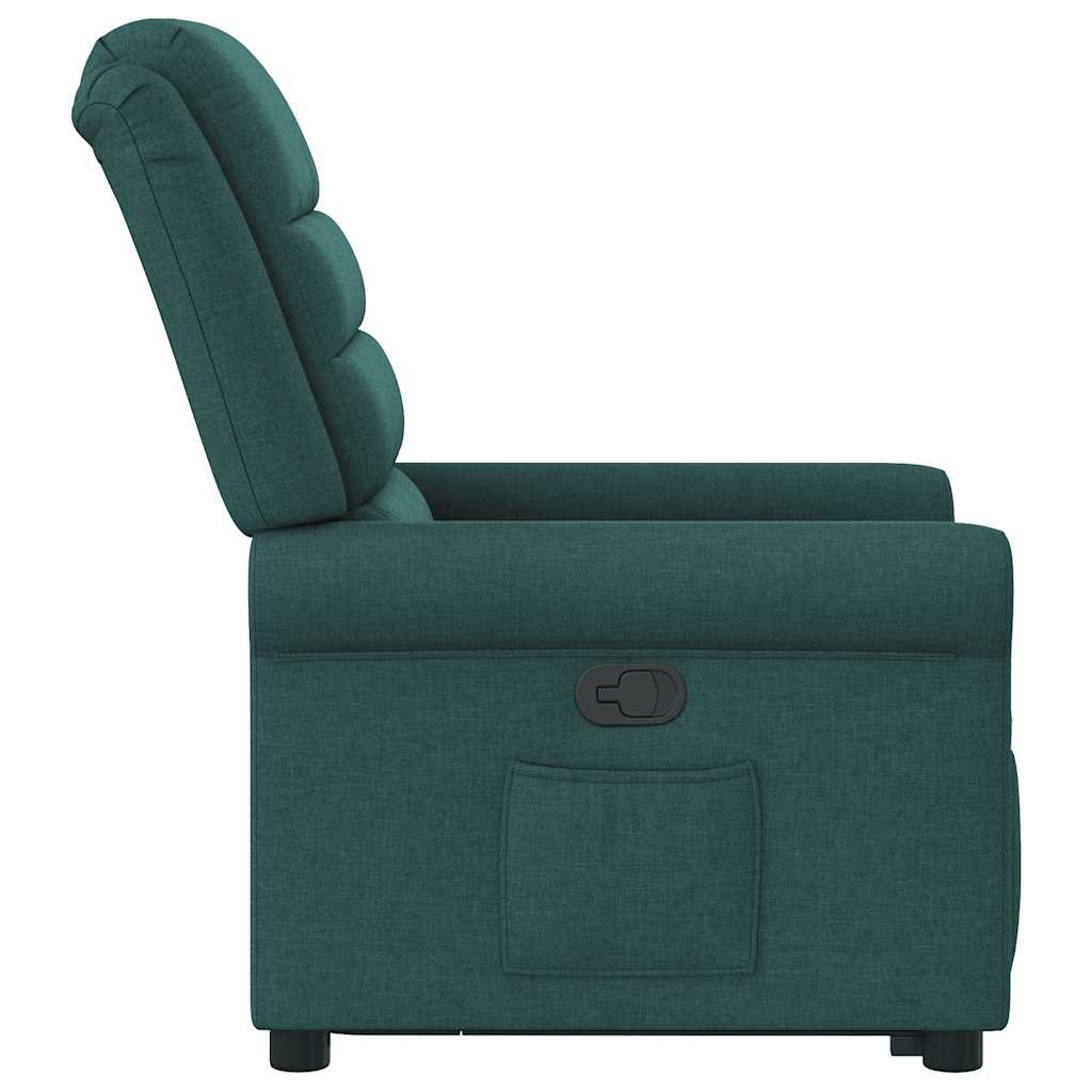 vidaXL Fauteuil relax releveur vert foncé tissu