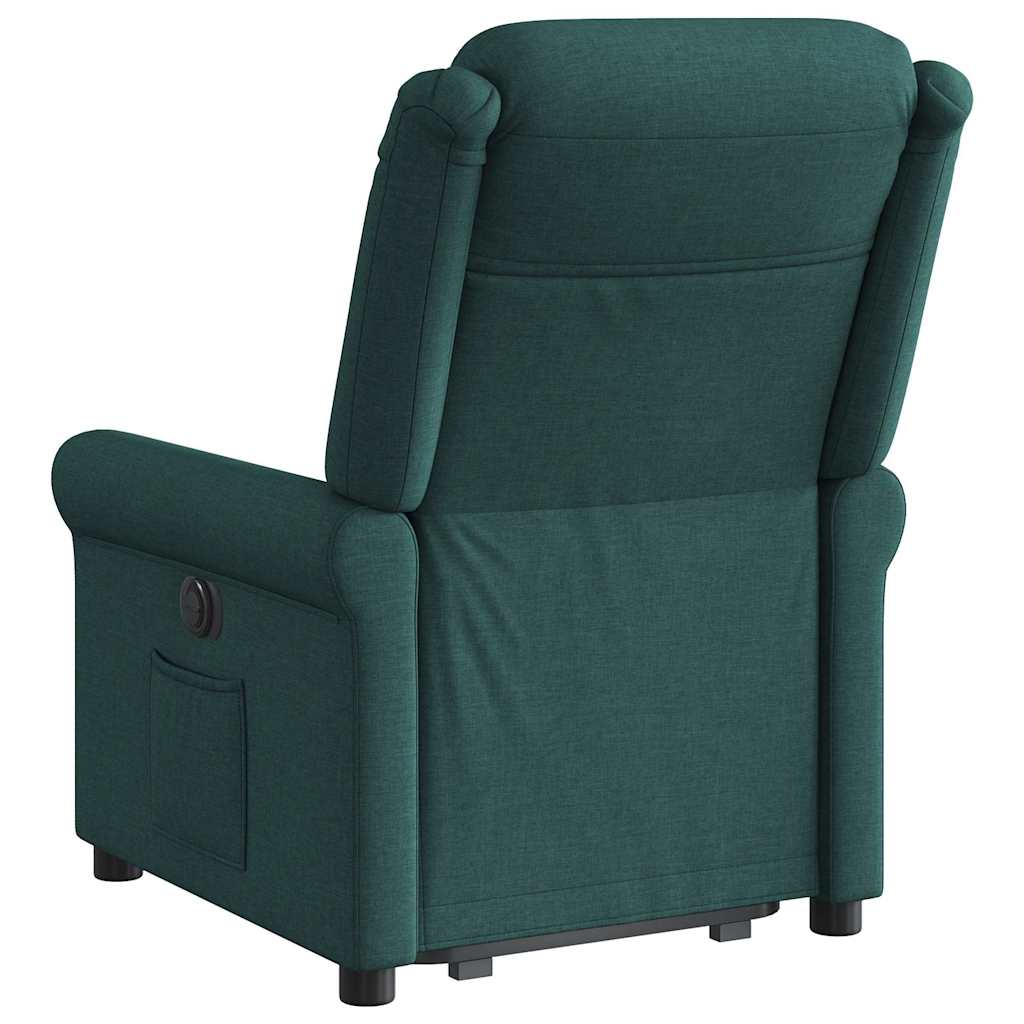 vidaXL Fauteuil relax releveur vert foncé tissu
