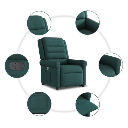 vidaXL Fauteuil relax releveur vert foncé tissu