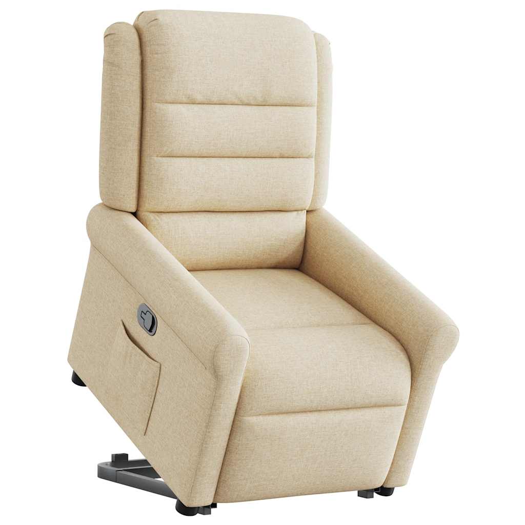vidaXL Fauteuil relax électrique crème en tissu
