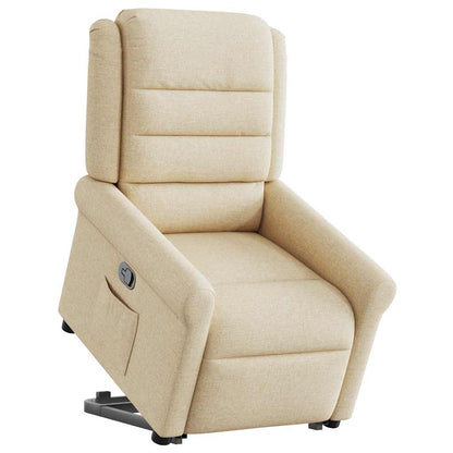 vidaXL Fauteuil relax électrique crème en tissu