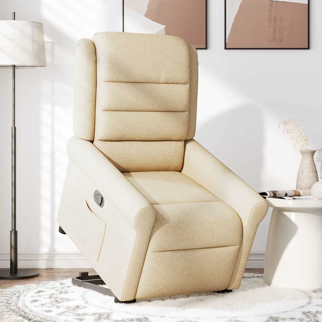 vidaXL Fauteuil relax électrique crème en tissu