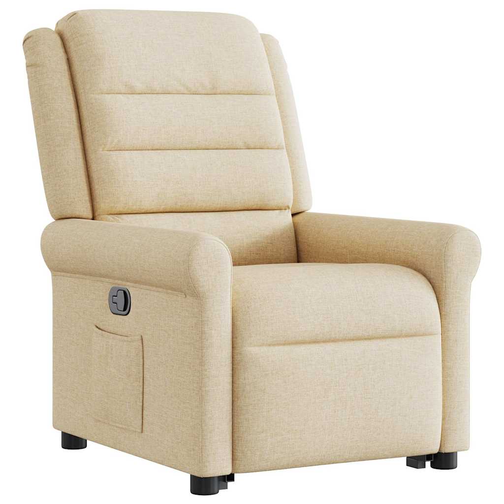 vidaXL Fauteuil relax électrique crème en tissu