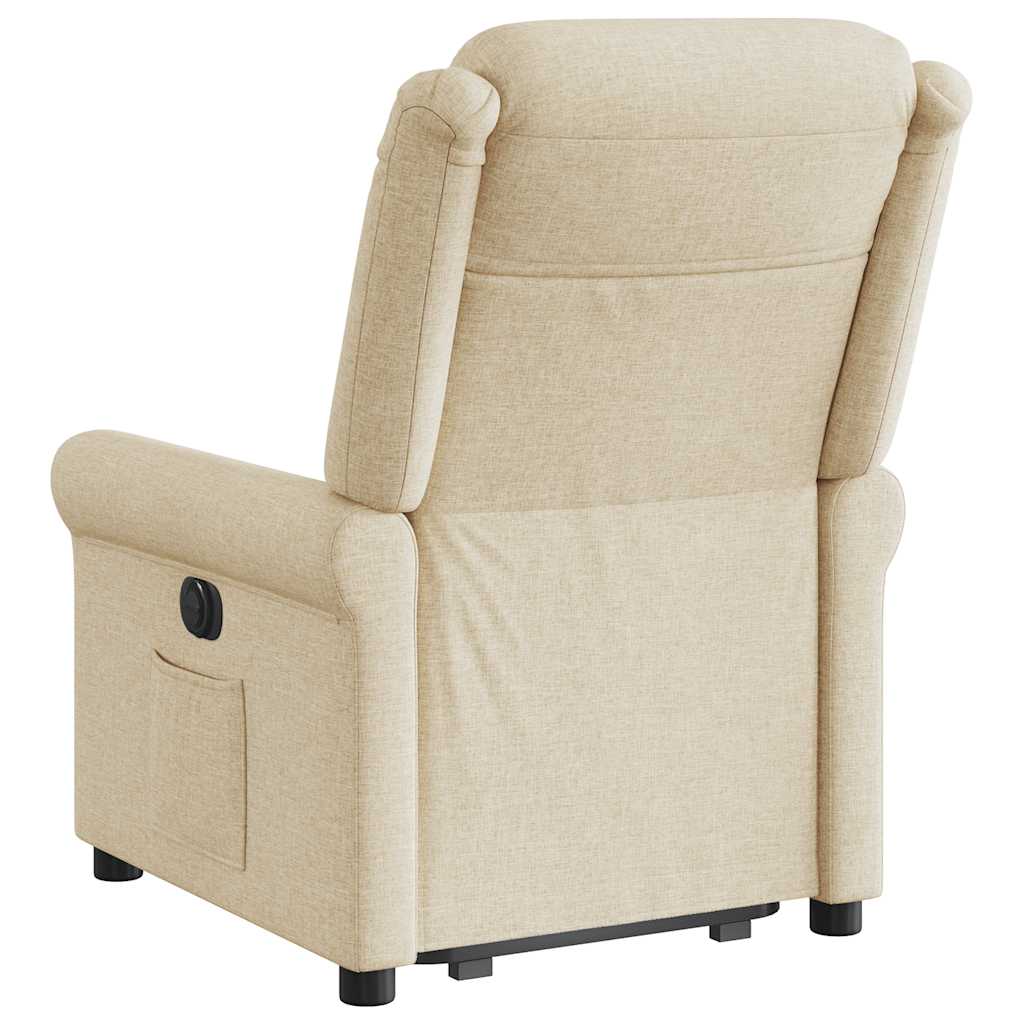 vidaXL Fauteuil relax électrique crème en tissu