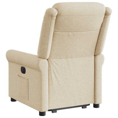 vidaXL Fauteuil relax électrique crème en tissu