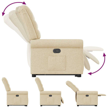 vidaXL Fauteuil relax électrique crème en tissu