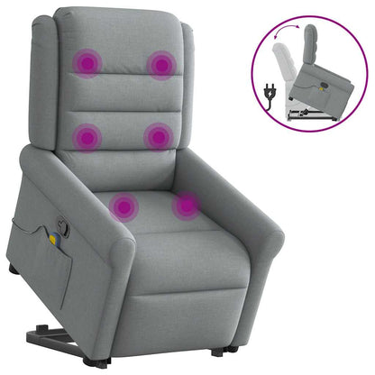 vidaXL Fauteuil de massage releveur gris clair en tissu