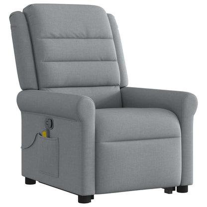 vidaXL Fauteuil de massage releveur gris clair en tissu