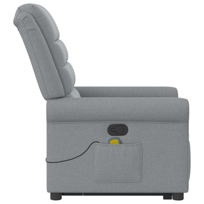 vidaXL Fauteuil de massage releveur gris clair en tissu