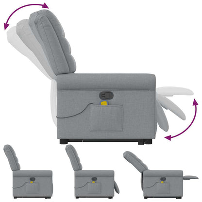 vidaXL Fauteuil de massage releveur gris clair en tissu
