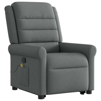 vidaXL Fauteuil de massage releveur gris foncé en tissu