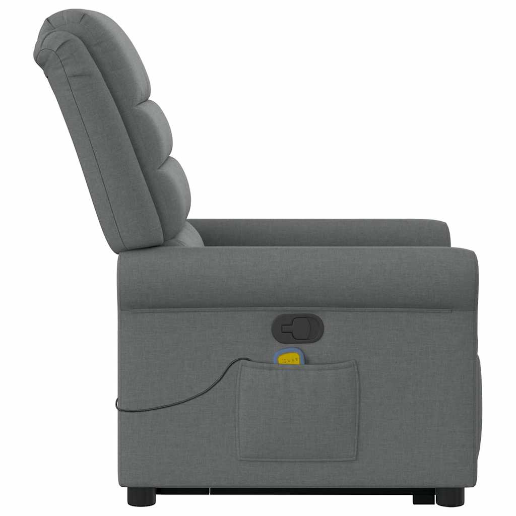 vidaXL Fauteuil de massage releveur gris foncé en tissu
