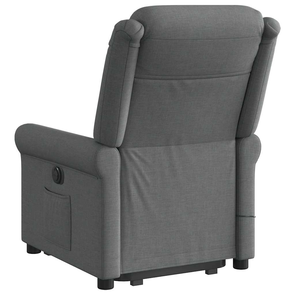 vidaXL Fauteuil de massage releveur gris foncé en tissu