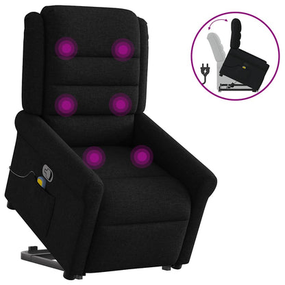 vidaXL Fauteuil de massage inclinable et releveur en tissu noir