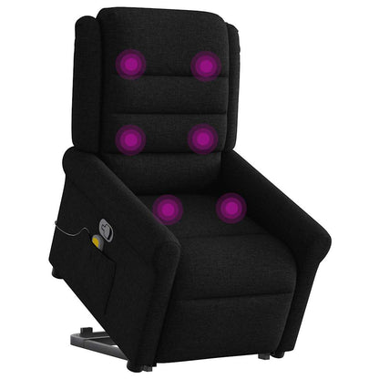 vidaXL Fauteuil de massage inclinable et releveur en tissu noir