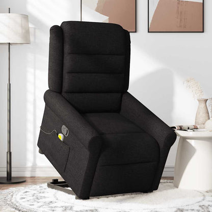 vidaXL Fauteuil de massage inclinable et releveur en tissu noir