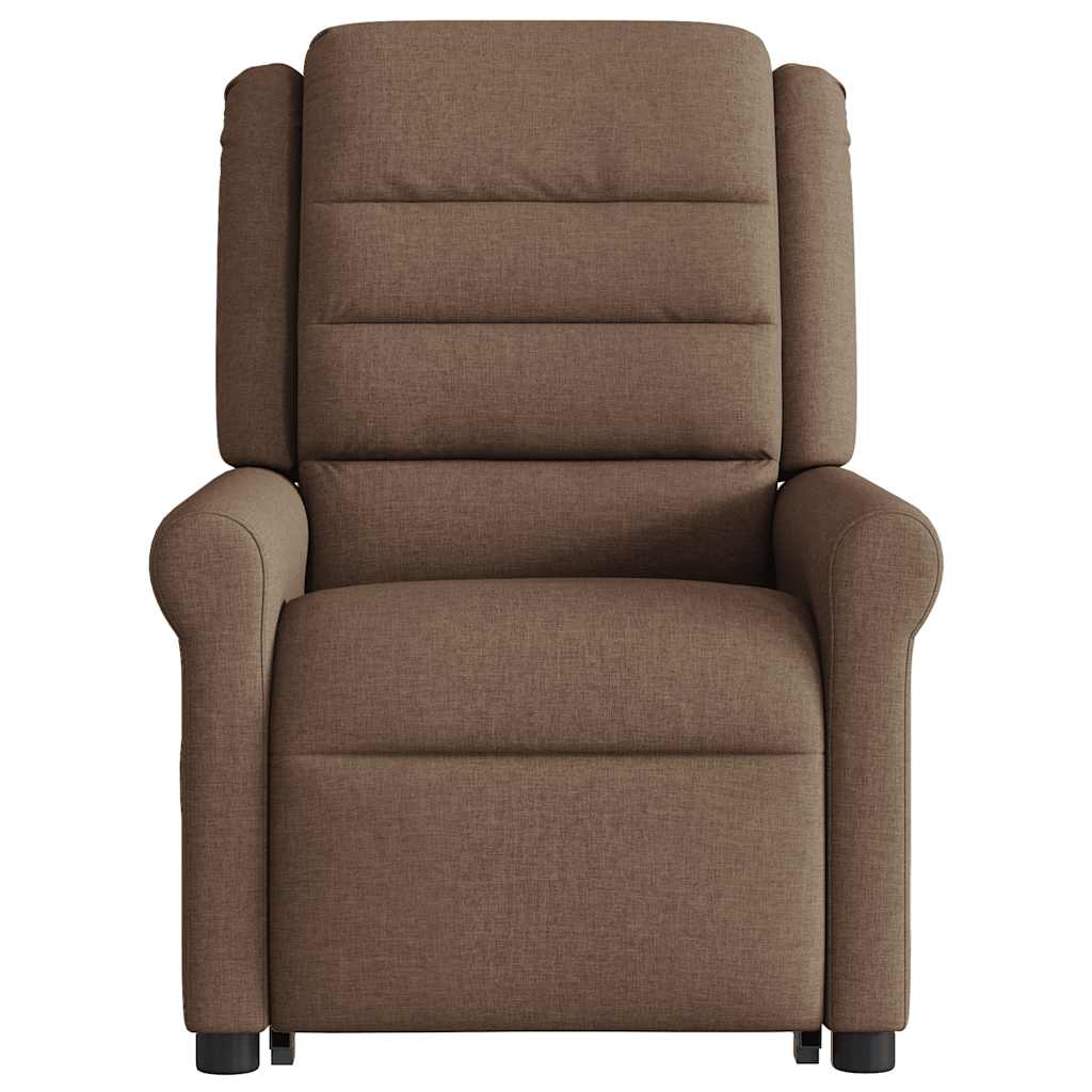 vidaXL Massagesessel mit Aufstehhilfe Braun Stoff