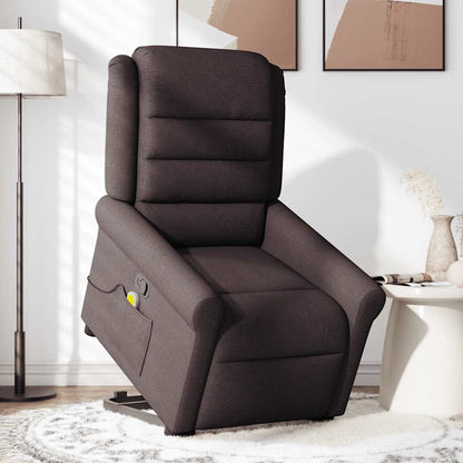 vidaXL Massagesessel mit Aufstehhilfe Dunkelbraun Stoff