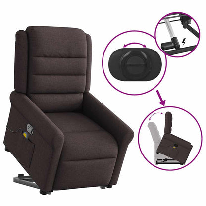 vidaXL Massagesessel mit Aufstehhilfe Dunkelbraun Stoff