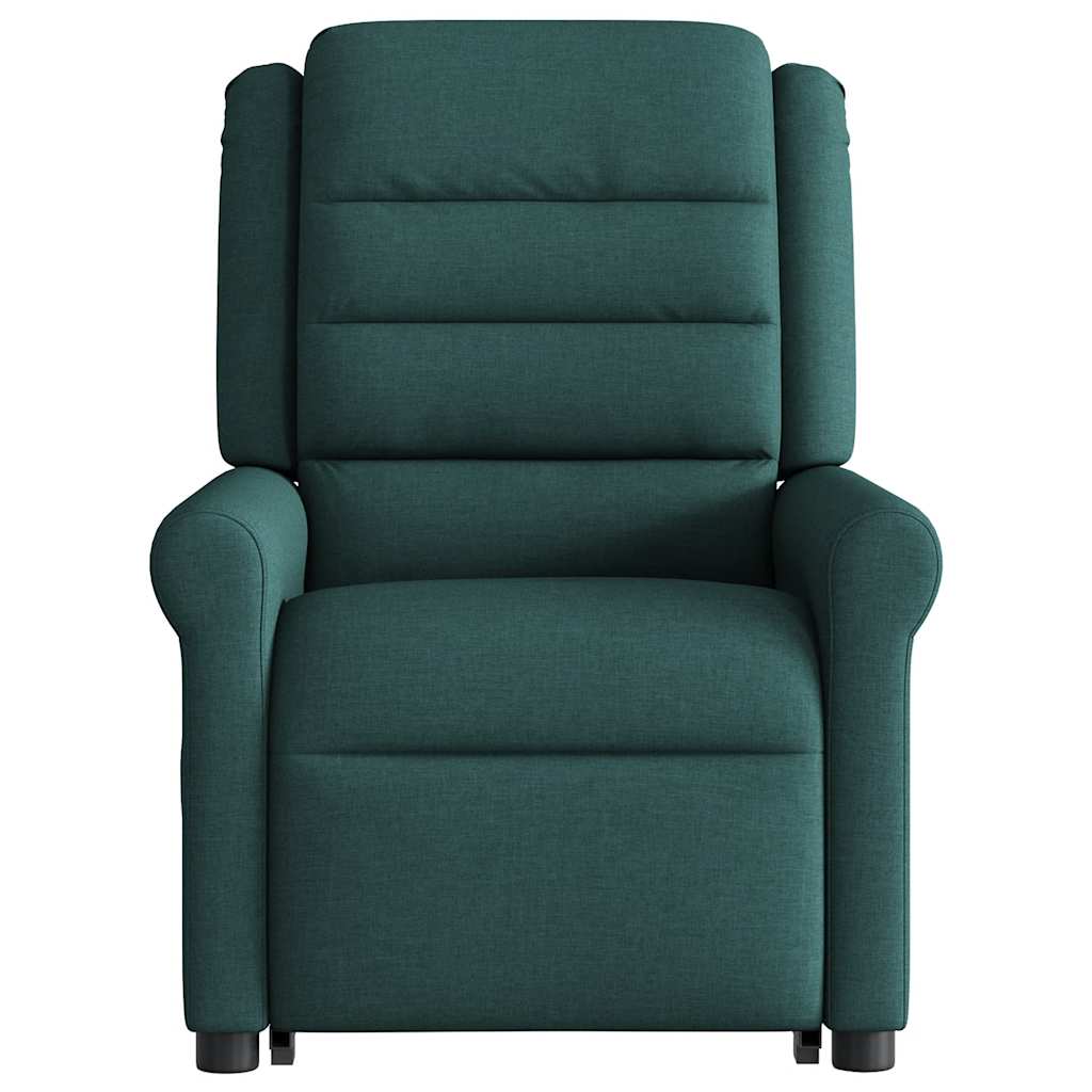 vidaXL Fauteuil de massage releveur Vert foncé Tissu