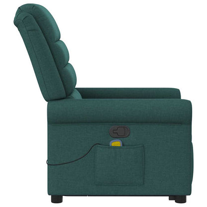 vidaXL Fauteuil de massage releveur Vert foncé Tissu