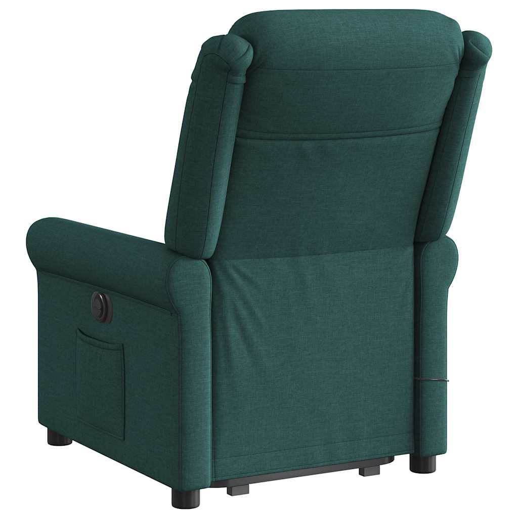 vidaXL Fauteuil de massage releveur Vert foncé Tissu