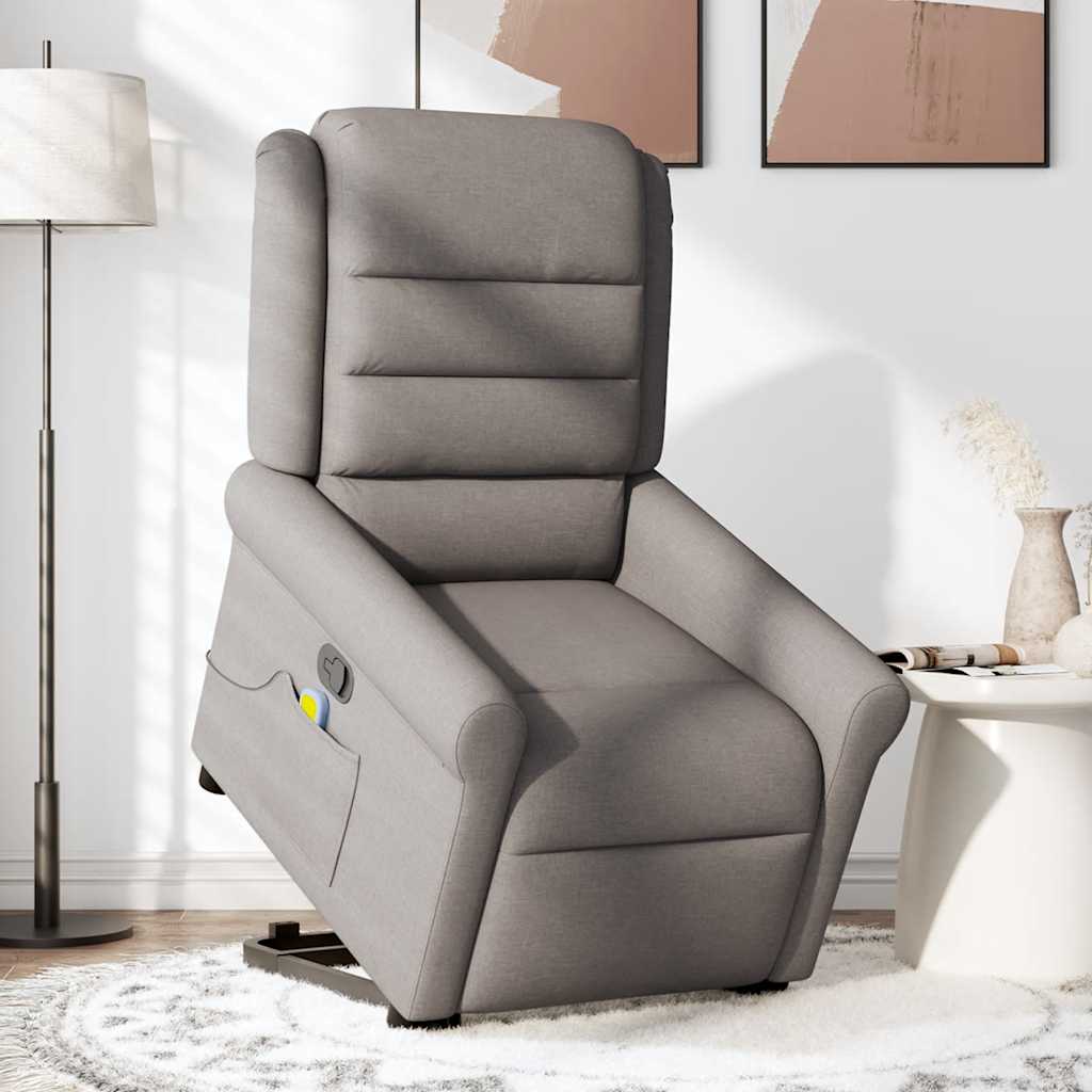 Fauteuil de massage releveur taupe en tissu vidaXL