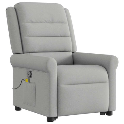 vidaXL Massagesessel mit Aufstehhilfe Wolkengrau Stoff